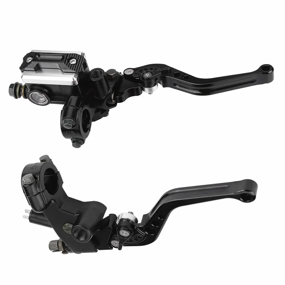 Qiilu 1 para 7/8" (22 mm) uniwersalne dźwignie zbiornika hamulca motocyklowego