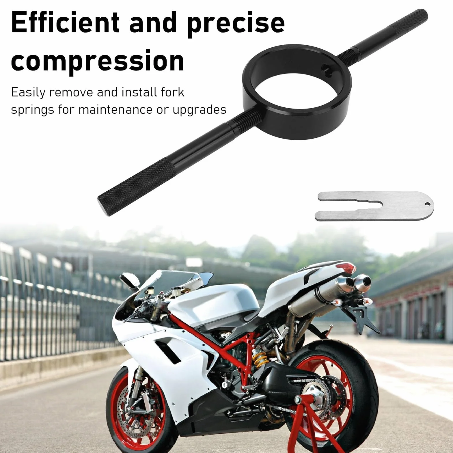 Zestaw Narzędzi do ściskania Sprężyny Widelca Motocykla Aluminiowy Zestaw Serwisowy do Sprężyn śrubowych do Odwróconych Widelców Rowerów Miejskich