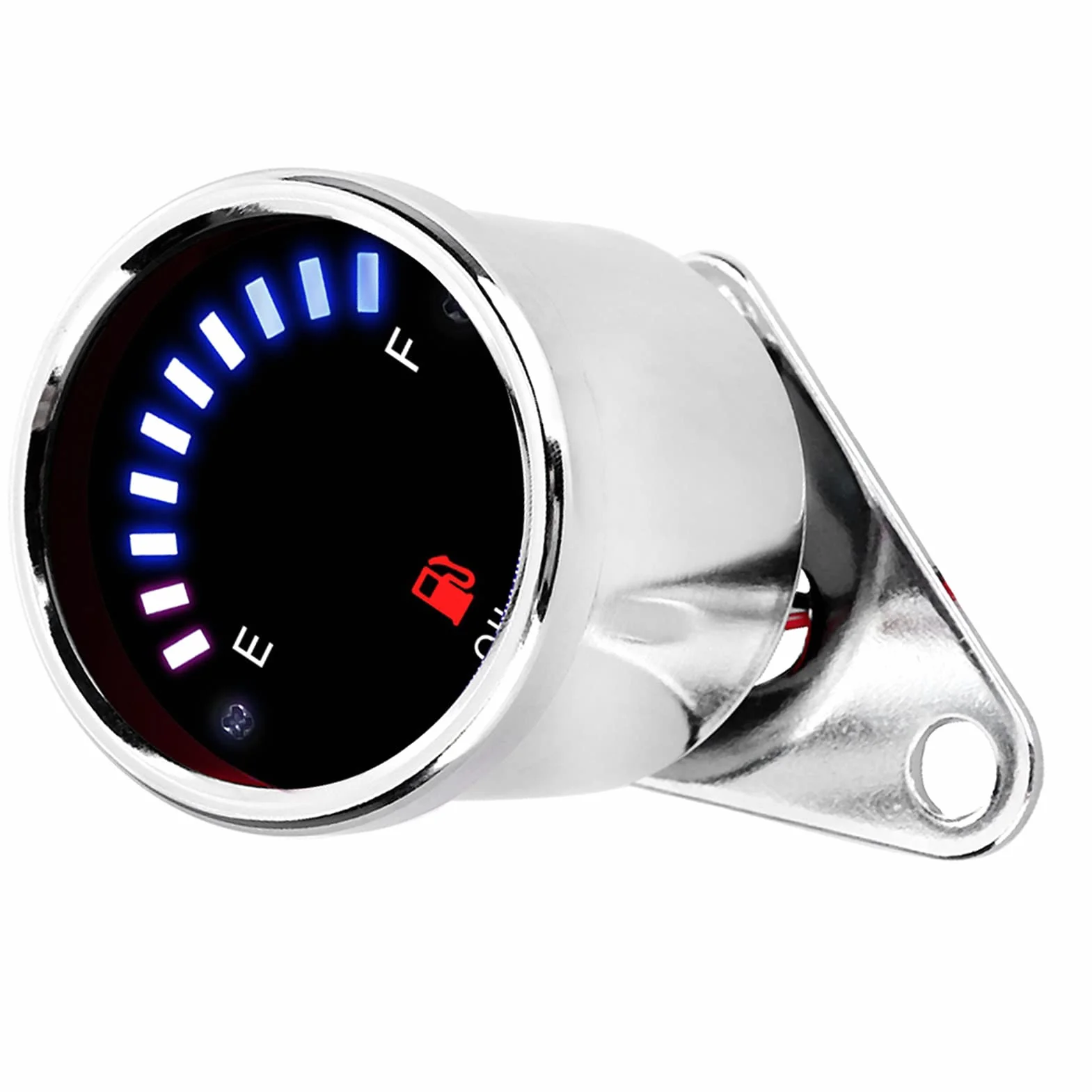 Wskaźnik Paliwa Akozon, DC 12V Uniwersalny Aluminiowy Motocykl Samochodowy Wyświetlacz LED Elektryczny Wskaźnik Paliwa Elektroniczny Miernik Poziomu