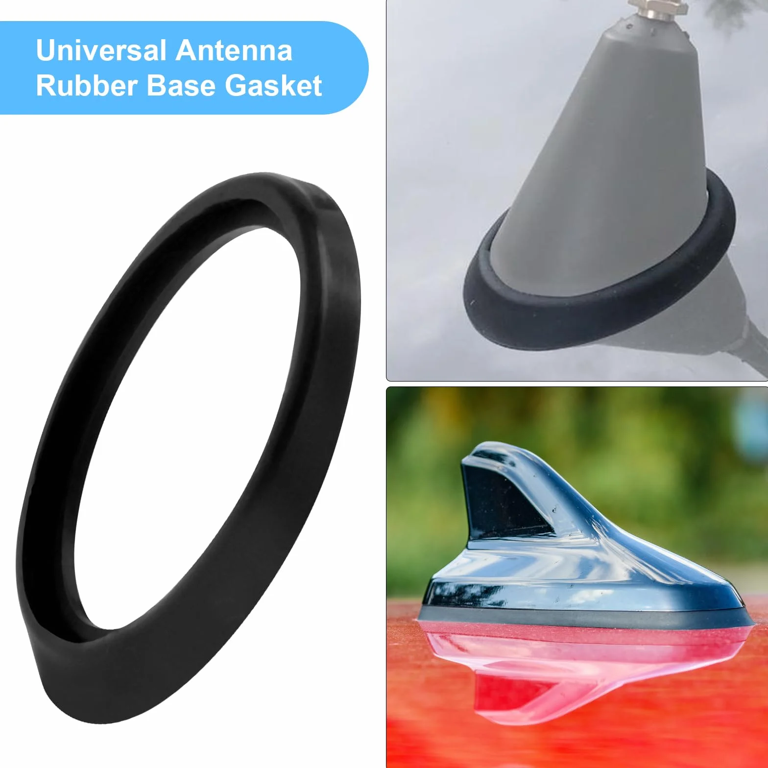 APOMOONS Uniwersalna uszczelka do anteny samochodowej 60 × 40 mm - gumowy pierścień do anteny dachowej, wodoodporny, wiatroszczelny, łatwy do samodzielnego wykonania naprawy wymiana