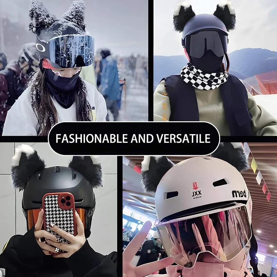 Kocie uszy do kasku, motocykla, uszy kota, dekoracja, urocze akcesoria do kasku rowerowego, kasku narciarskiego, kasku motocyklowego, kasku snowboardowego, zabawnego wzornictwa, akcesoria