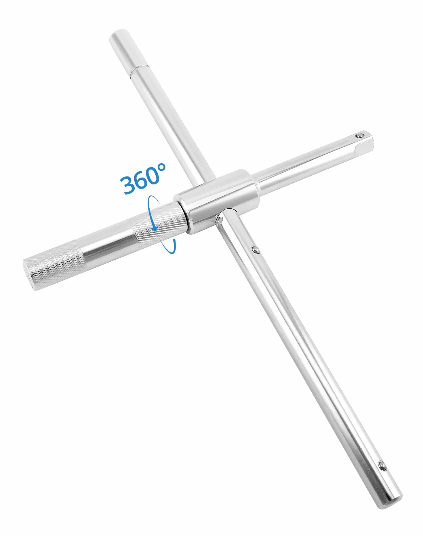 QWORK® Teleskopowy klucz do nakrętek kół z 2 standardowymi nasadkami 17mm/19mm i 21mm/23mm, teleskopowy krzyżak koła można przedłużyć do 60 cm