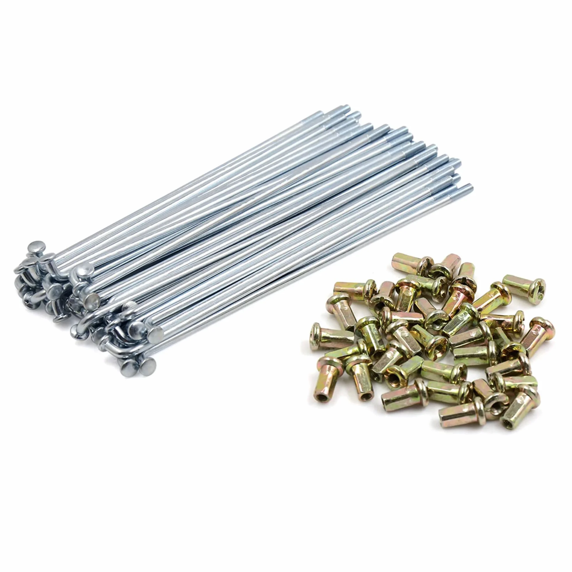 sourcing map Zestaw 36 szprych kół platerowanych szprychami smoczek motocyklowych 150 mm długość 4 mm gwint Dmr.