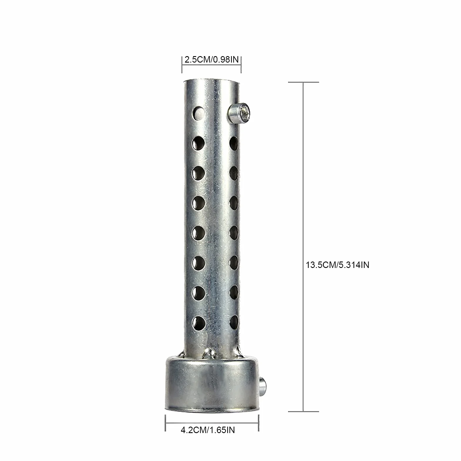 Tłumik Motocyklowy Wkładka 6mm Gwint 135mm Długość Wydechowy Srebrny 42mm