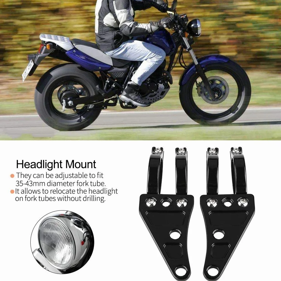 KIMISS Uniwersalny uchwyt do reflektora motocyklowego 38-41mm/1.5-1.6in – 2 szt. – mocowanie do wideł, stabilne zamocowanie