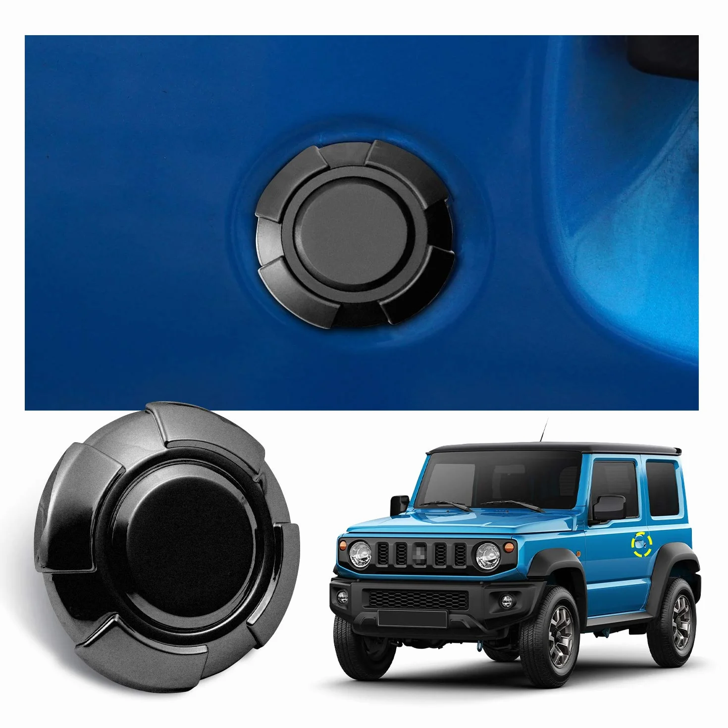 CDEFG Jimny JB74 JB64 Pokrywa zamka drzwi samochodu ze stali nierdzewnej Klamra do drzwi samochodu Pokrywa dekoracyjna (czarna)