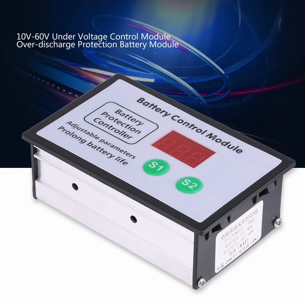 Kontroler baterii, 10 V-60 V 30 A moduł sterujący pod napięciem moduł nadmiernego rozładowania akumulatora, kontroler ładowania baterii