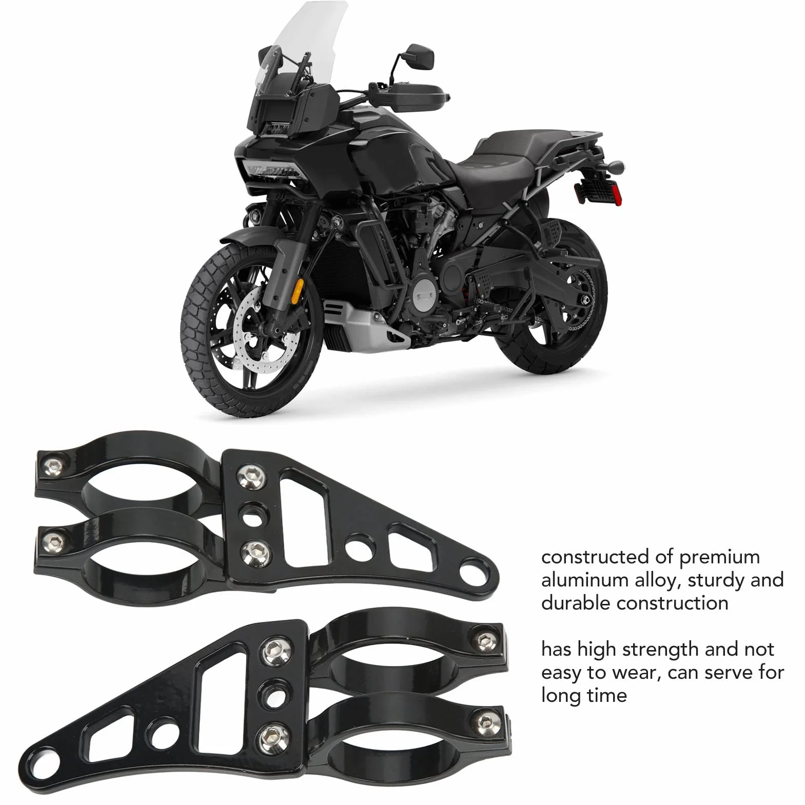 Uchwyt do Mocowania Reflektora Widelca, Akozon Czarny Montaż Uniwersalny Akcesorium Cnc ze Stopu Aluminium Fit Cars Uchwyty Reflektorów Suzuki Motocykl, Wsporniki Widelca Powersports 41mm Zamiennik Dl