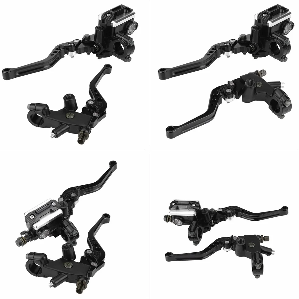 Qiilu 1 para 7/8" (22 mm) uniwersalne dźwignie zbiornika hamulca motocyklowego