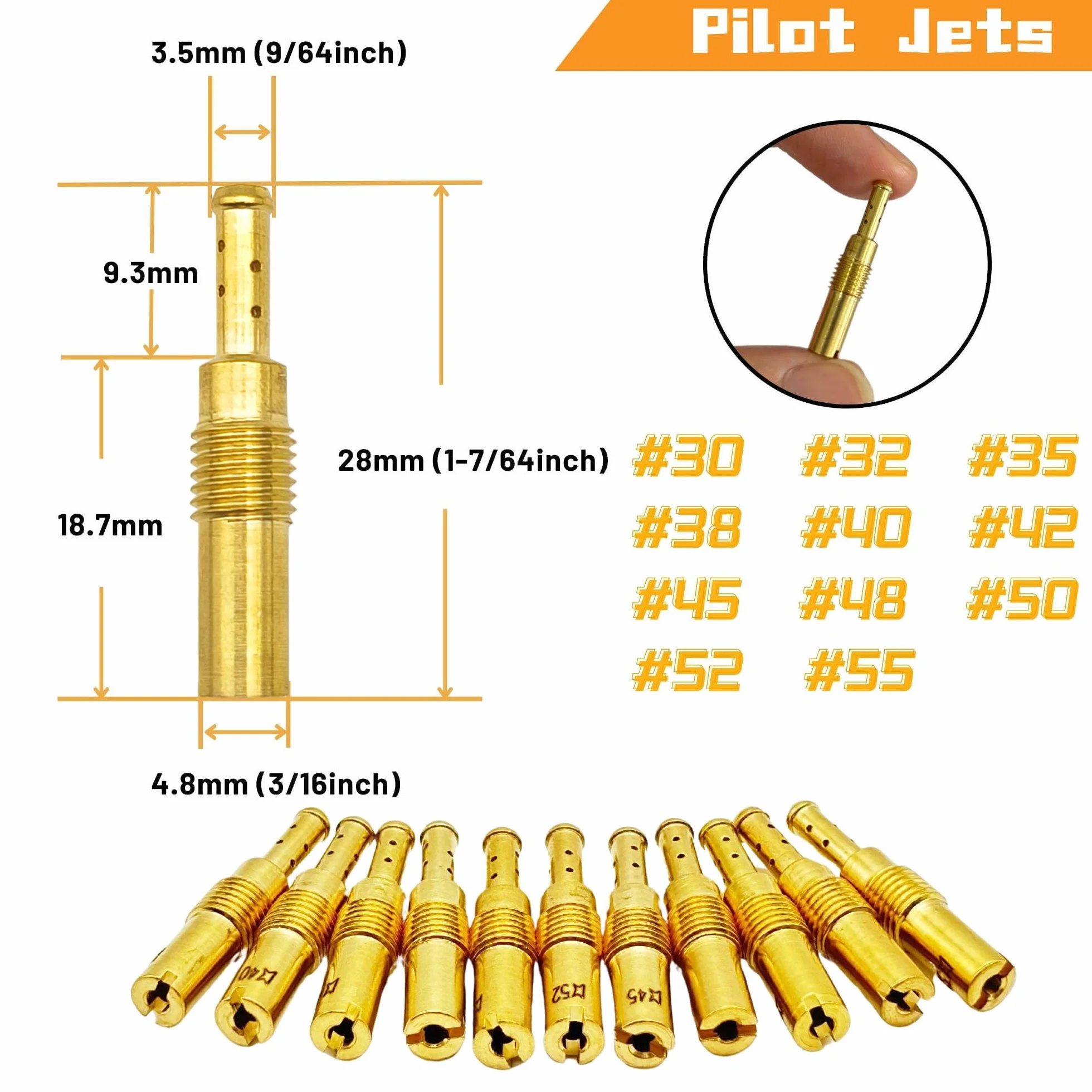 Zestaw dysz gaźnika 43 szt. do dyszy głównej i dyszy pilotażowej Keihin Nibbi 99101-393 99101-357 N424-21