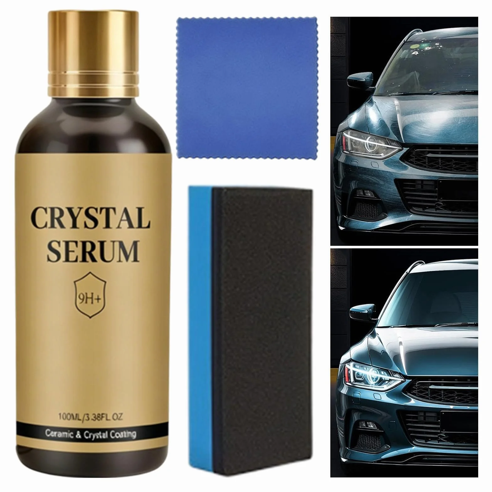 PTZ Crystal Serums | 100 ml zaawansowana powłoka grafenowo-ceramiczna do samochodów | 9H+ powłoki ceramiczne i kryształowe do ochrony lakieru samochodowego, błyszcząca hydrofobowość, odporność na