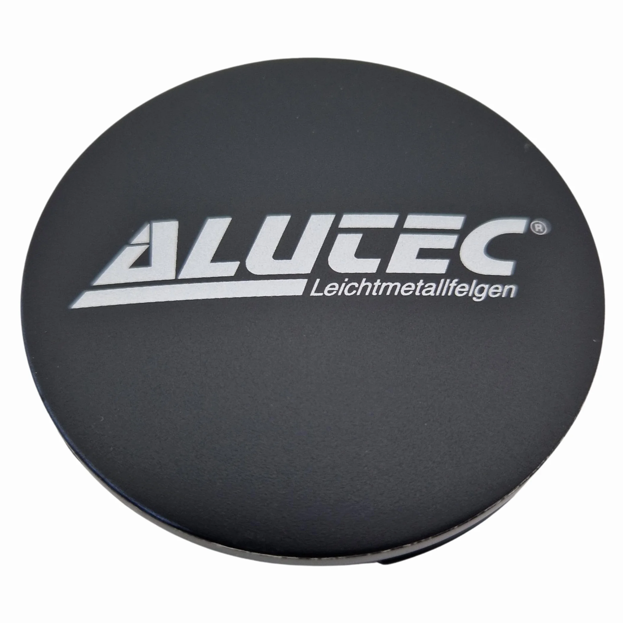 1 x Alutec zaślepka piasty 64 mm, czarna matowa (N32) logo srebrne (ALI) - oryginalna zaślepka do felgi/pokrywka piasty/kalota