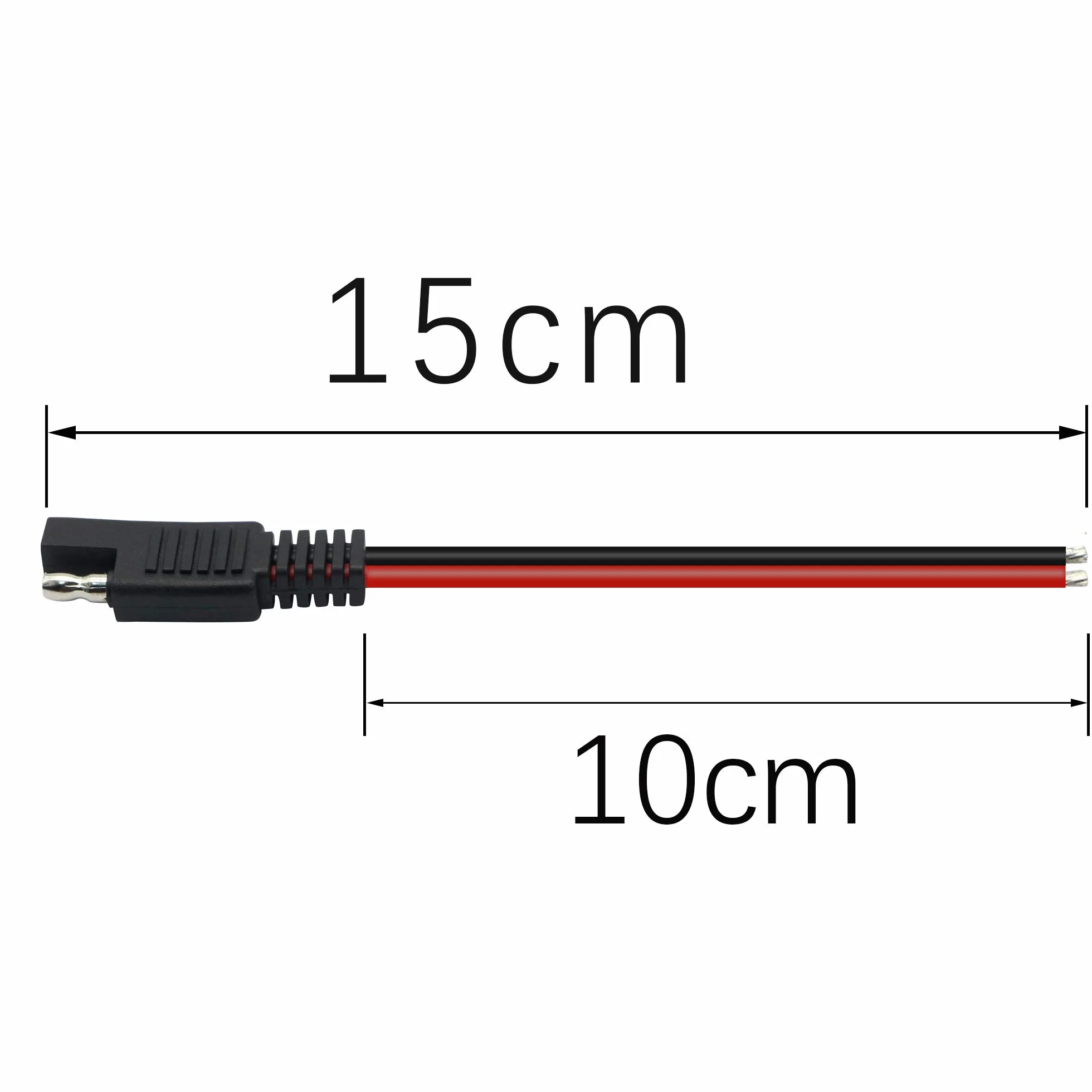 Kabel złącza SAE 12 V, 14 AWG, 15 cm, 2-pinowa, pojedyncza wtyczka, szybkozłączka, przedłużacz samochodowy do motocykli, samochodów, traktorów (5-pak)