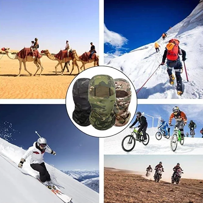 Incepcja Pro Infinite Kominiarki Wojskowe Kamuflaż Taktyczna Balaclava Kaptur Wiatroszczelna Snowborad Motocykl Sporty Zimowe Maska Wielofunkcyjna Oddychająca kamuflaż czarny brązowy zielony beżowy