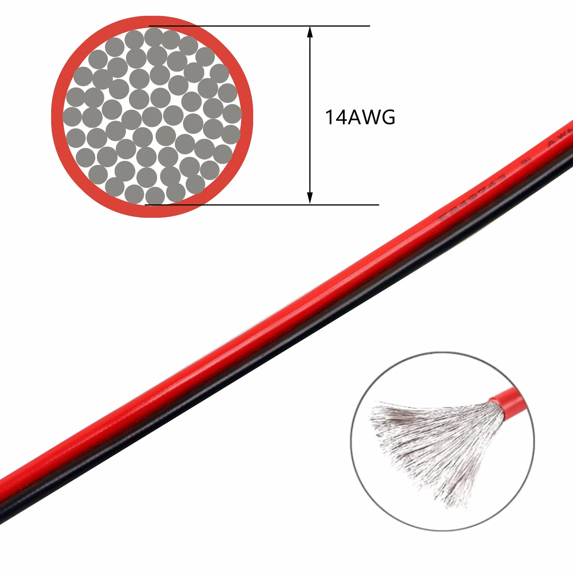 Kabel złącza SAE 12 V, 14 AWG, 15 cm, 2-pinowa, pojedyncza wtyczka, szybkozłączka, przedłużacz samochodowy do motocykli, samochodów, traktorów (5-pak)