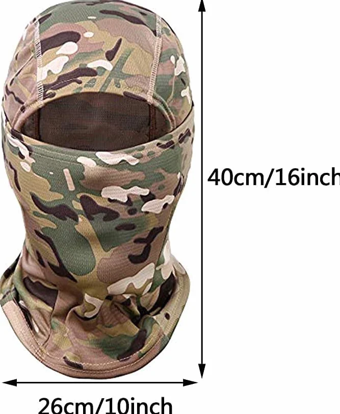 Incepcja Pro Infinite Kominiarki Wojskowe Kamuflaż Taktyczna Balaclava Kaptur Wiatroszczelna Snowborad Motocykl Sporty Zimowe Maska Wielofunkcyjna Oddychająca kamuflaż czarny brązowy zielony beżowy