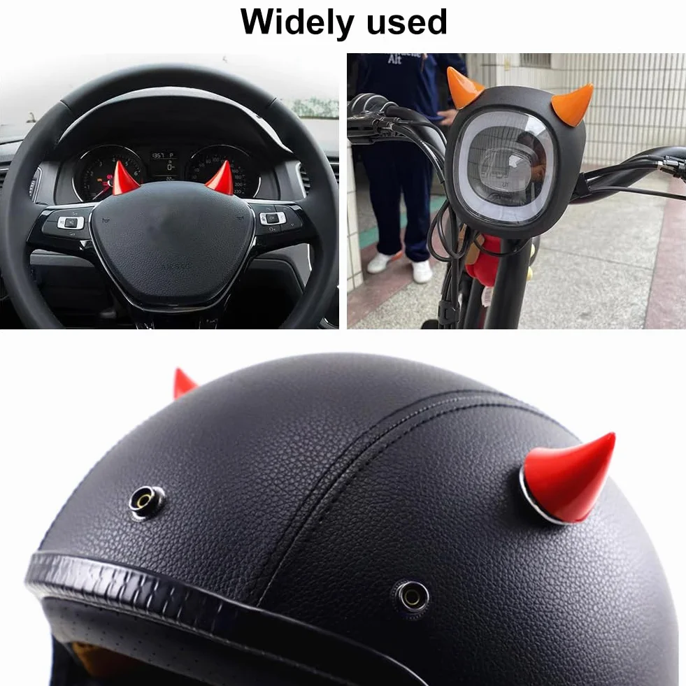 Rogi motocyklowe Devil Demon Horn dekoracja kasku 10 sztuk przyssawek gumowych z 2 foliami przeciwdeszczowymi