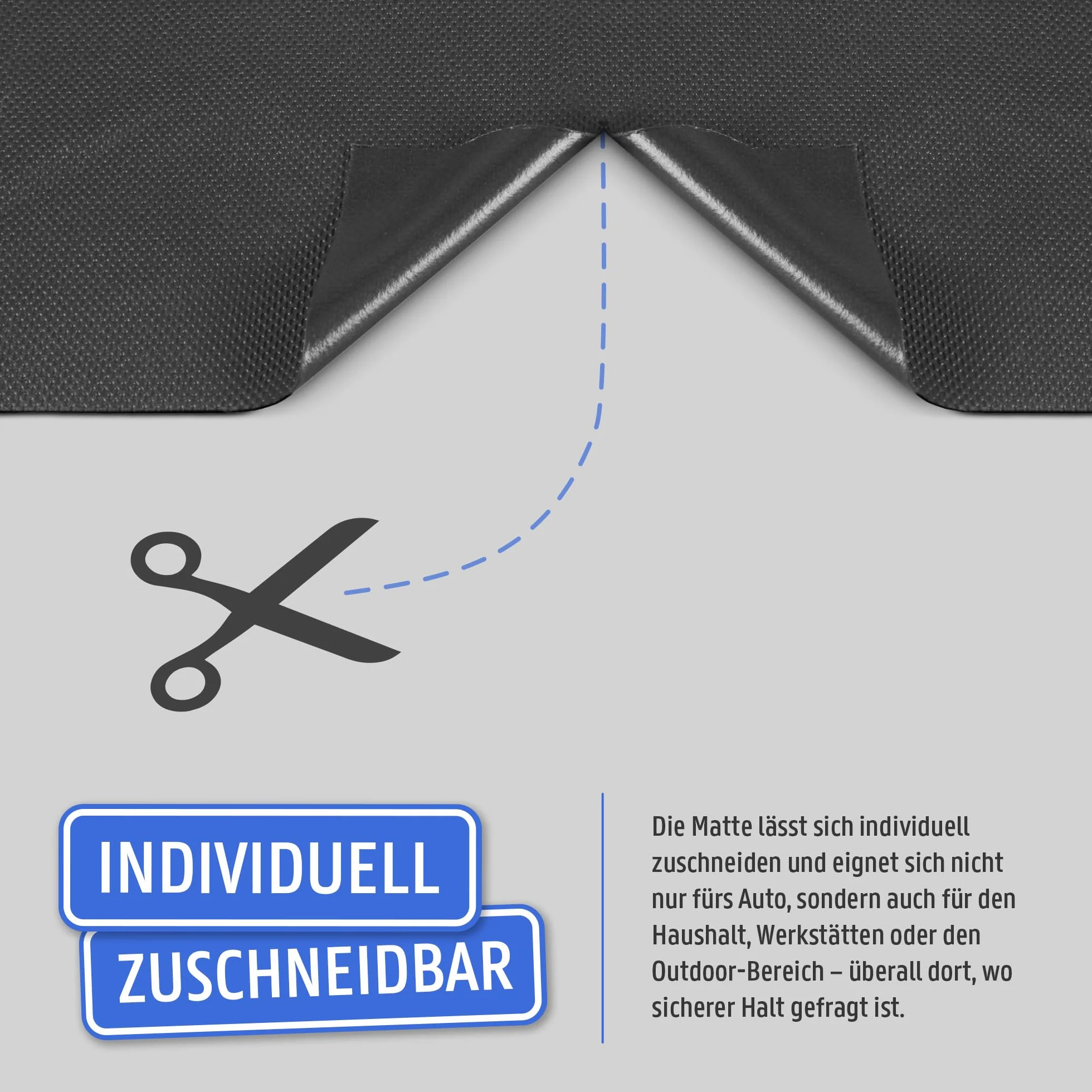 Antypoślizgowa mata 125 x 160 cm – uniwersalna mata przeciw zabrudzeniom, wodoszczelna i z możliwością przycięcia – gumowa mata antypoślizgowa do bagażnika samochodowego