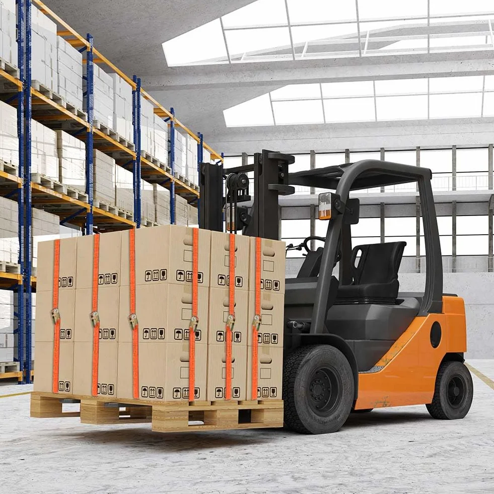 URAQT pasy mocujące z grzechotką, zestaw 4 sztuki, pas mocujący 1000KG, 6M długość, 25MM szerokość, regulowane pasy mocujące z zapięciem zaciskowym do transportu ładunków, bagażu, kempingu