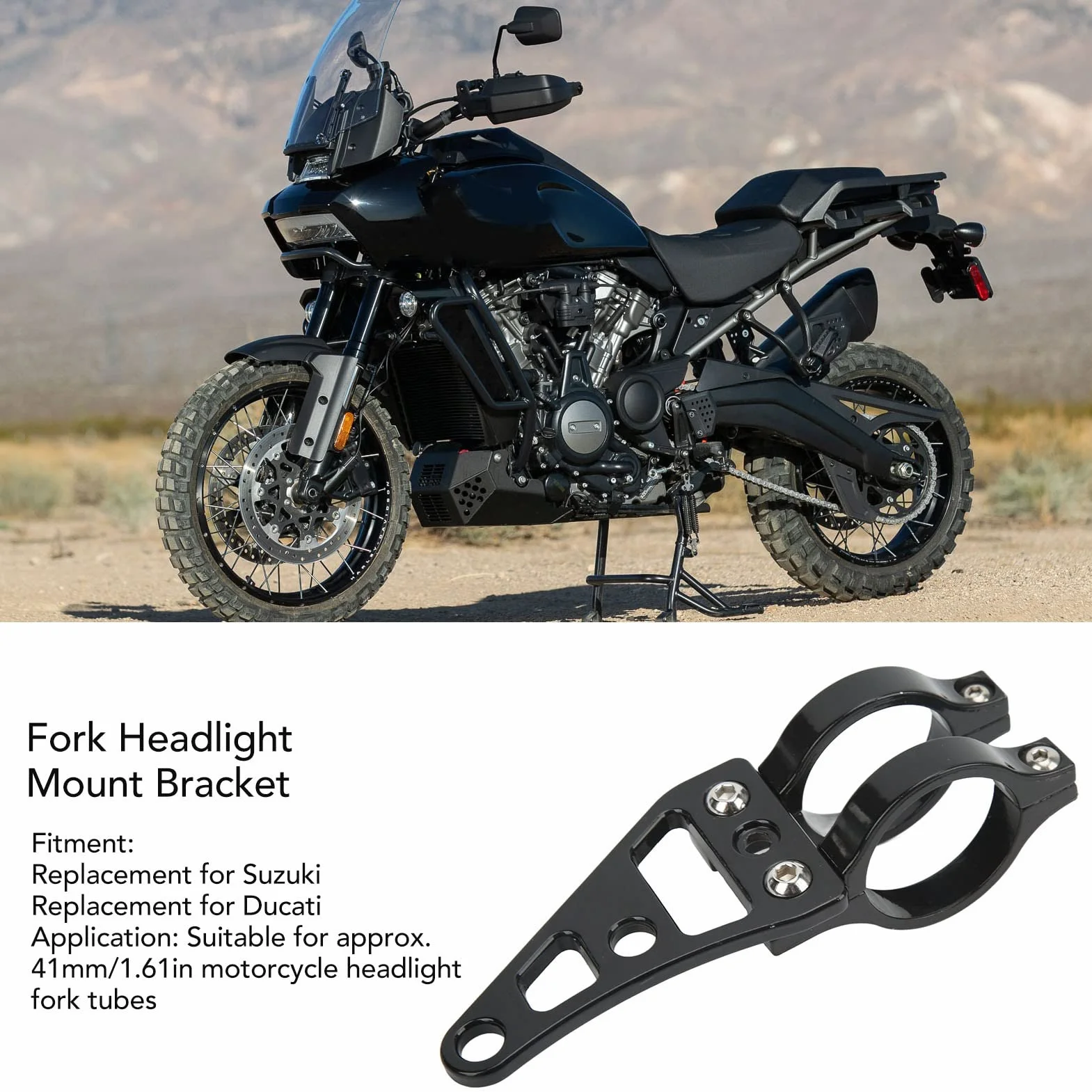 Uchwyt do Mocowania Reflektora Widelca, Akozon Czarny Montaż Uniwersalny Akcesorium Cnc ze Stopu Aluminium Fit Cars Uchwyty Reflektorów Suzuki Motocykl, Wsporniki Widelca Powersports 41mm Zamiennik Dl