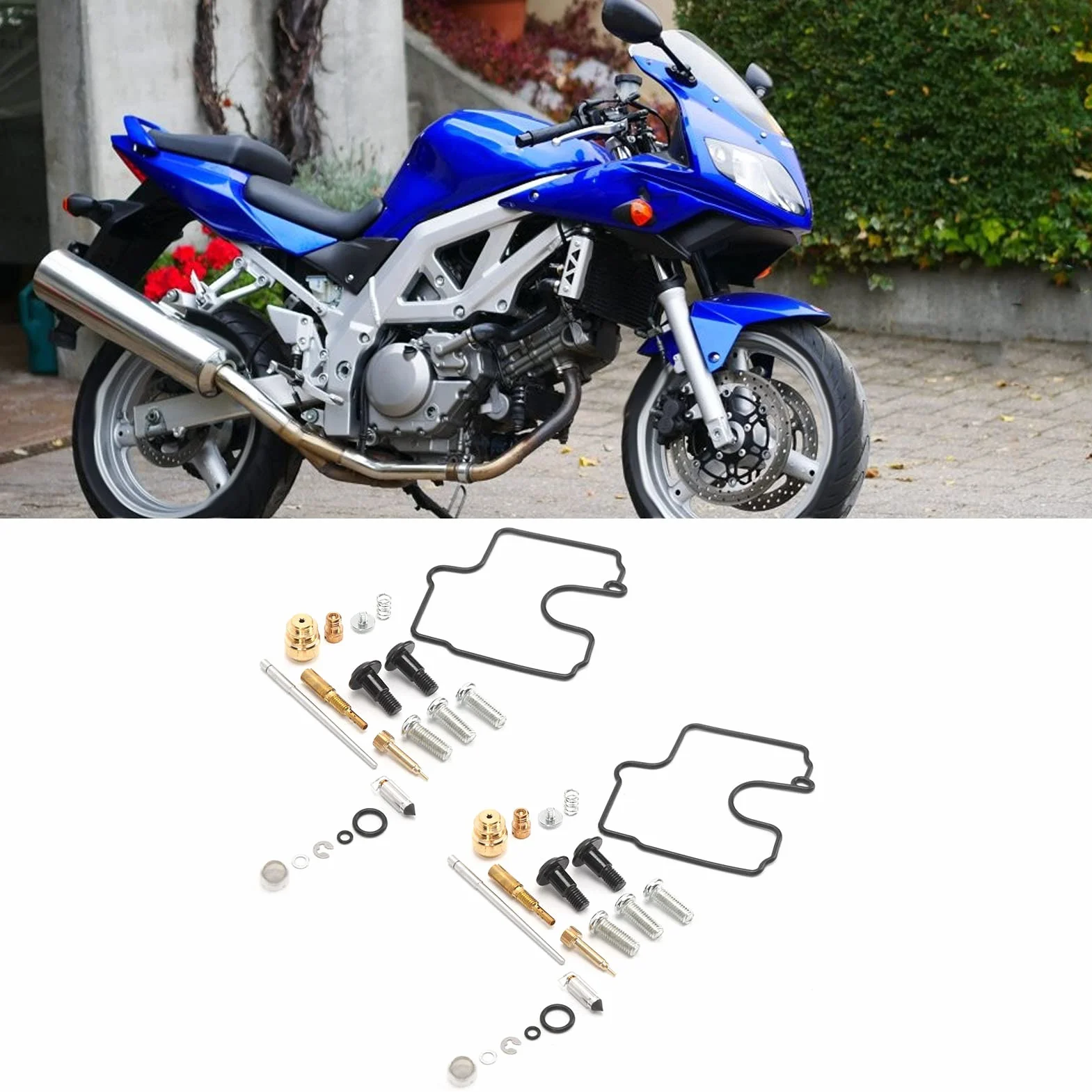 Zestaw Naprawczy Gaźnika, 2 Zestawy Naprawa Gaźnika Gaźnika Zestaw Naprawczy Pasuje do SV650/SV650S 1999-2002
