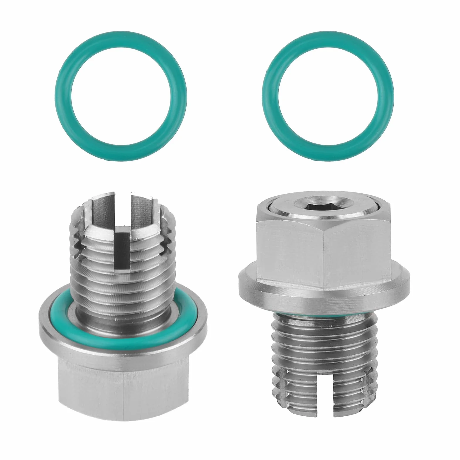 Zestaw Naprawczy Korka Spustowego Miski Olejowej 7 Sztuk, M14.1-1.5 x 15 mm Duży Korek Spustowy Oleju Piggyback z Podkładkami i Kluczem Imbusowym Zestaw Korków Spustowych