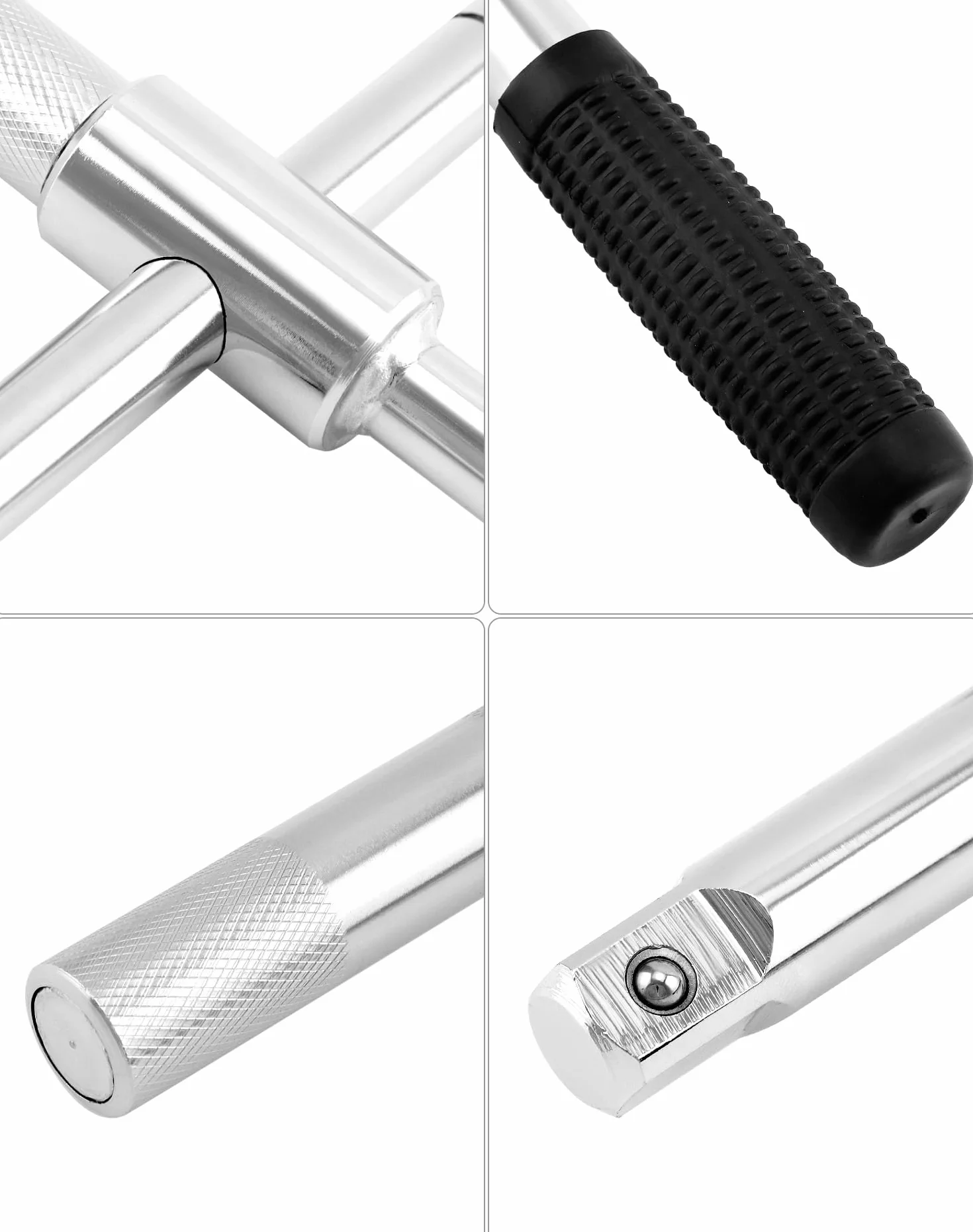 QWORK® Teleskopowy klucz do nakrętek kół z 2 standardowymi nasadkami 17mm/19mm i 21mm/23mm, teleskopowy krzyżak koła można przedłużyć do 60 cm