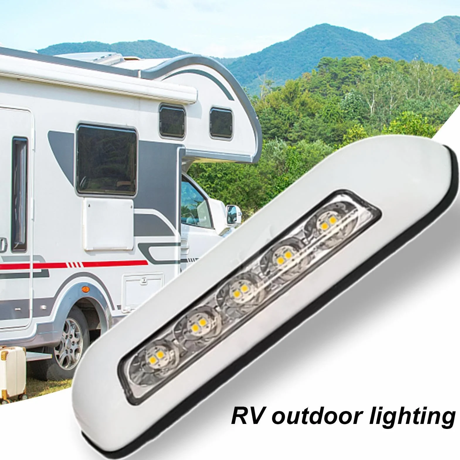 RV Awning Lights, wodoodporne reflektory do kamperów, akcesoriów tarasowych światło krokowe, oświetlenie zewnętrzne LED, trwałe oświetlenie zastępcze do podróży, biwakowania i przygód na świeżym