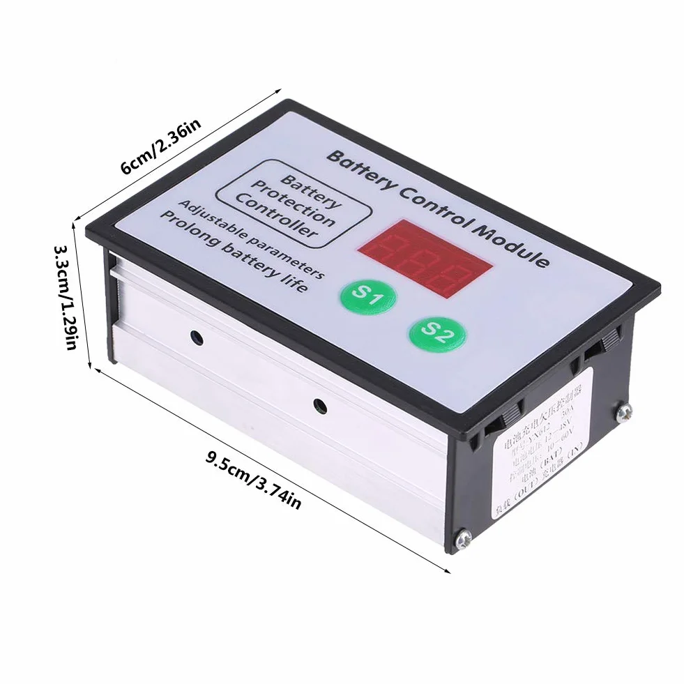 Kontroler baterii, 10 V-60 V 30 A moduł sterujący pod napięciem moduł nadmiernego rozładowania akumulatora, kontroler ładowania baterii