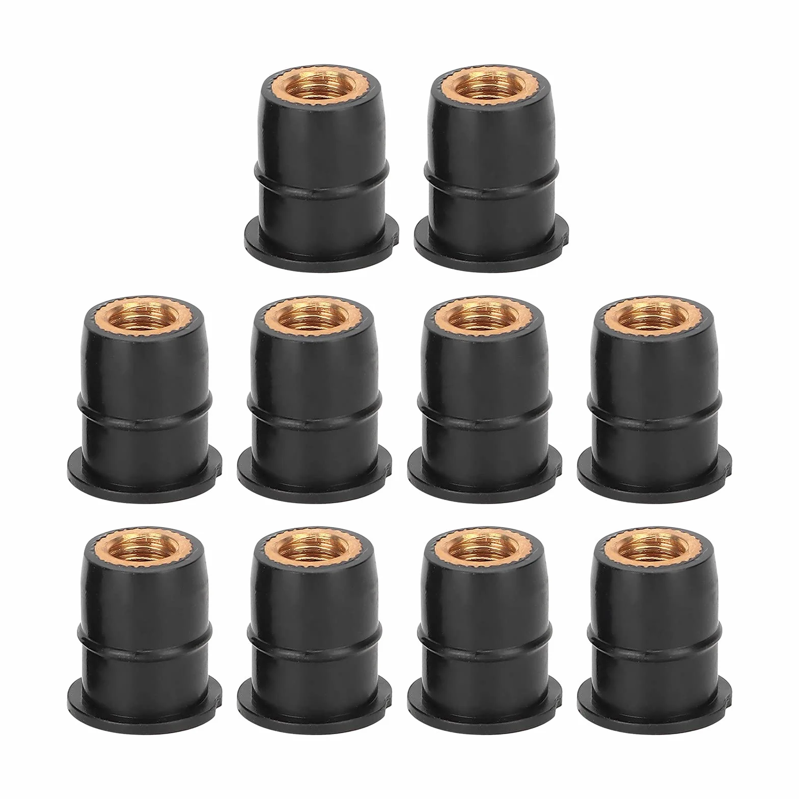 Wkładka Gumowa Nakrętka M6 10PCS M6x0.8mm Gumowy Mosiądz do Motocykla ATV