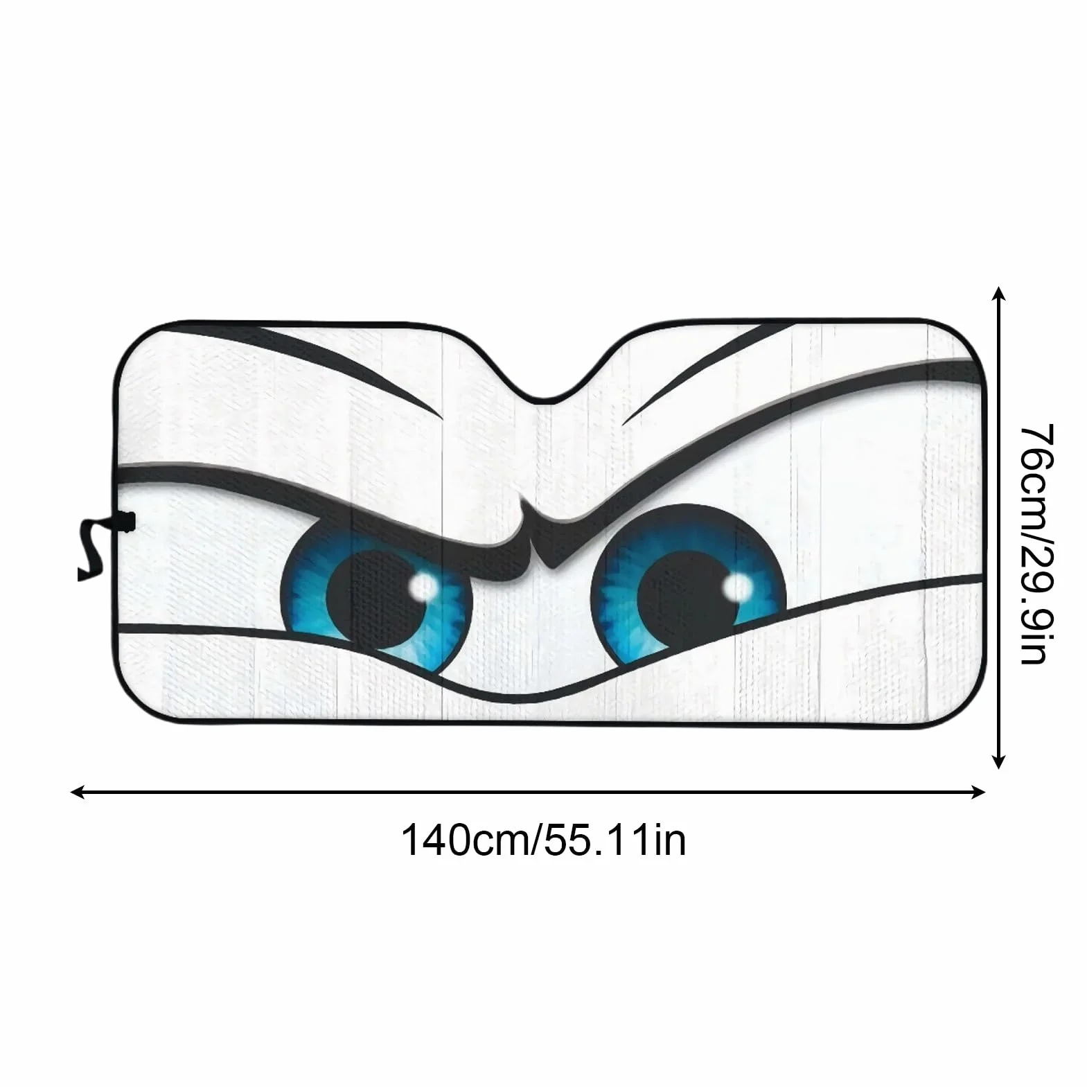 Cartoon Eyes osłona przedniej szyby, izolacja cieplna, składana osłona przedniej szyby, 140 x 76 cm, akcesoria samochodowe blokujące promieniowanie UV, zabawna ochrona przed słońcem, do dojazdów do