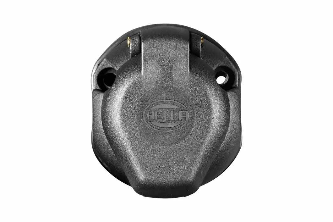 HELLA Gniazdo - 12V - 13-biegunowy - Wtyczki: Styk śrubowy - Ø: 72[mm] - czarny - DIN / ISO: 11446 - Ilość: 1 - 8JB 005 949-011