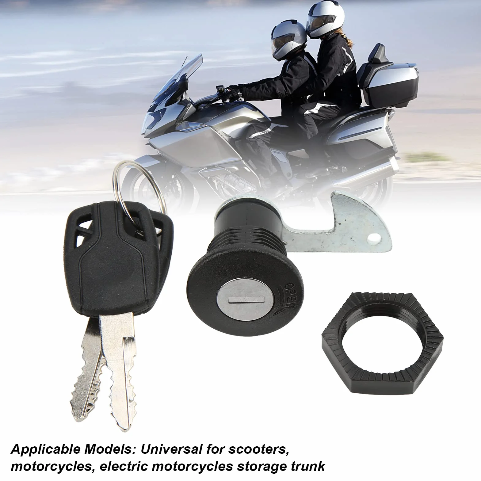 Aluminiowy zamek do bagażnika motocyklowego uniwersalny
