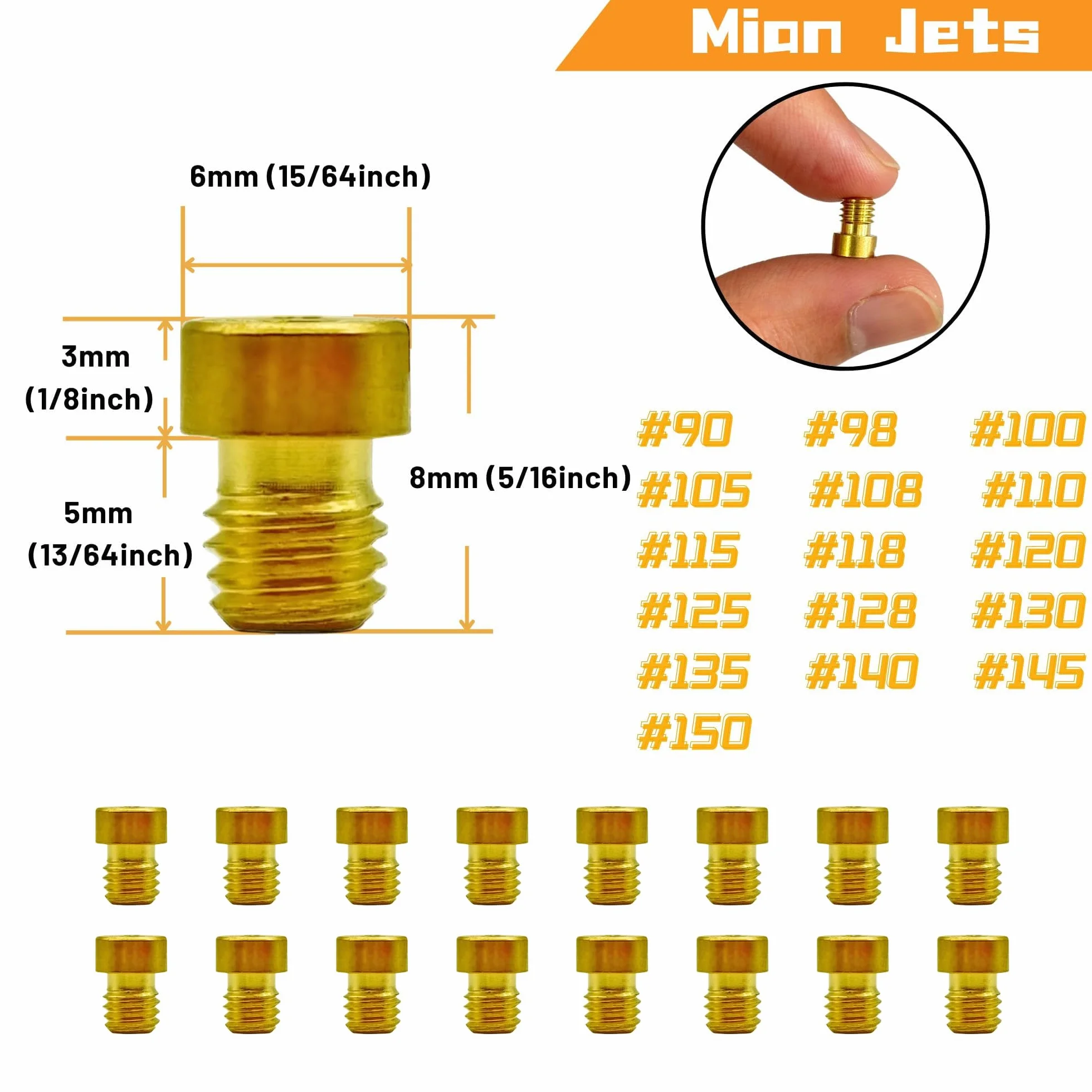 Zestaw dysz gaźnika 43 szt. do dyszy głównej i dyszy pilotażowej Keihin Nibbi 99101-393 99101-357 N424-21