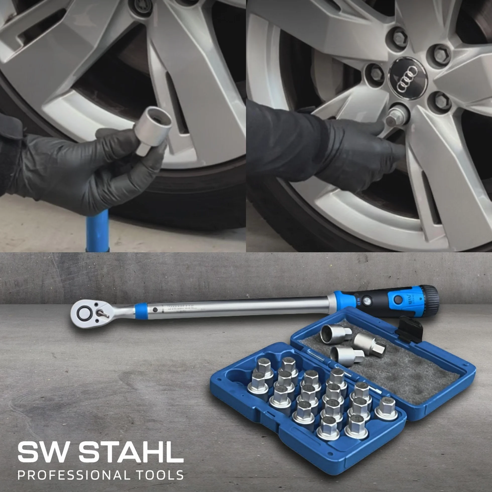 SW-Stahl 02383L-3 adapter do zamka felg, 523, nadaje się do VW I odkręcanie zamków felg I zabezpieczenie kół, narzędzie do demontażu, blokada obręczy, wykrętak i zabezpieczenie felg
