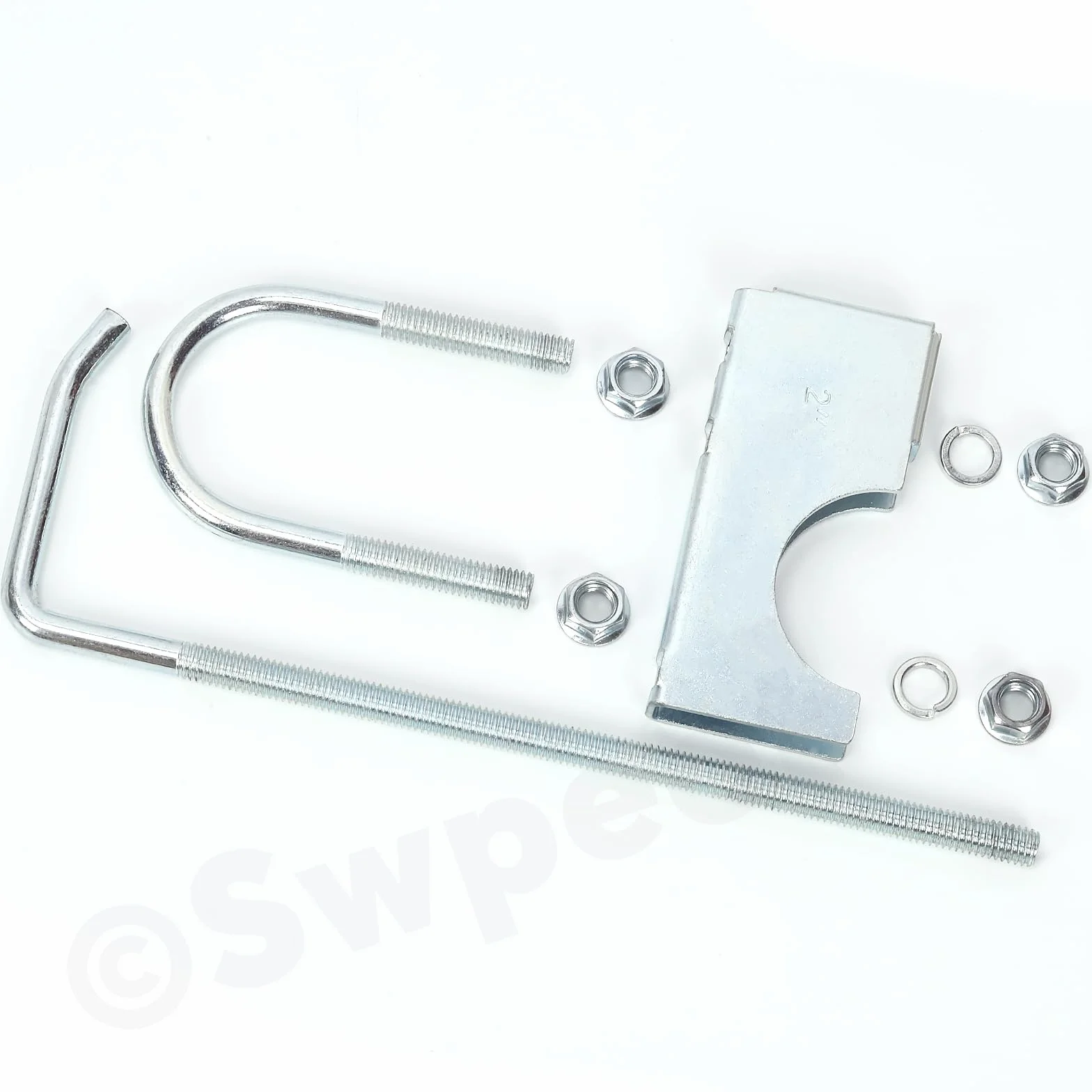 Swpeet 3 szt. 7 cm zacisk wydechowy z wieszakiem i gumowym wieszakiem wydechowym, Heavy Duty, uniwersalny zacisk na przyczepie wydechowej, wieszak na układ wydechowy do samochodu ciężarowego 3"