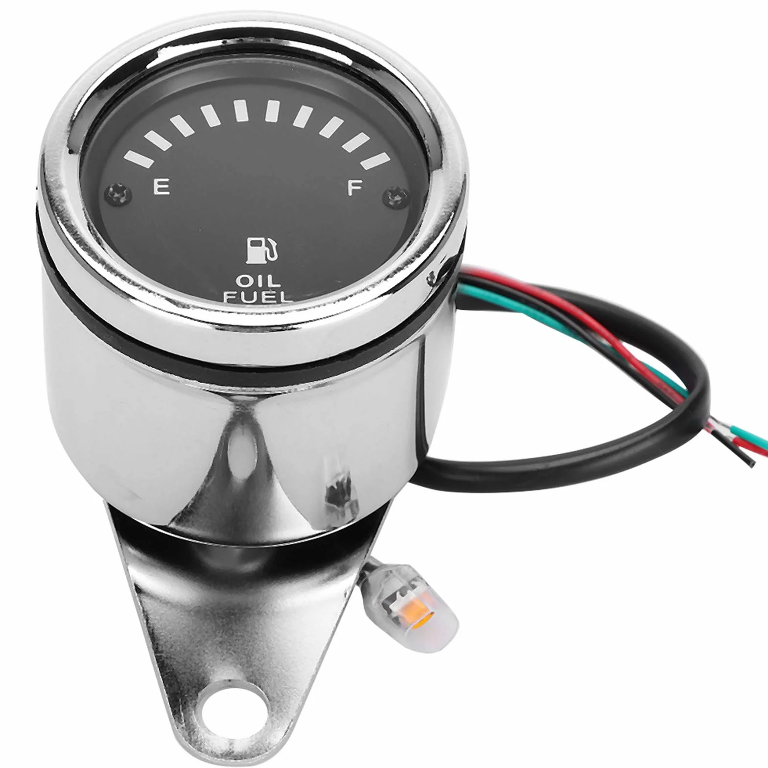 Wskaźnik Paliwa Akozon, DC 12V Uniwersalny Aluminiowy Motocykl Samochodowy Wyświetlacz LED Elektryczny Wskaźnik Paliwa Elektroniczny Miernik Poziomu