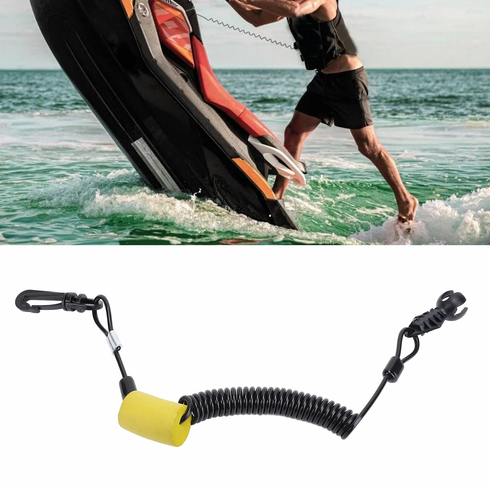 Jet Ski Tether Keyard, Elastic Rope 278003092 Przeciwko Kradzieży Klucz do Nauki i Zamiennik, Odrzutowy Tether Bezpieczeństwa, dla Sea Doo GTR GTX Spark