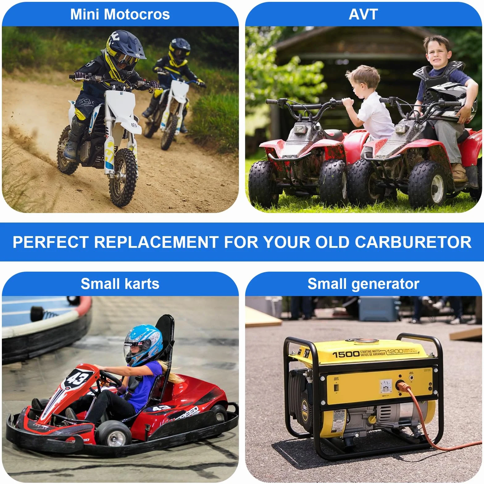 EFUTURETIME Gaźnik kieszonkowy o pojemności 49 cm3 z 2-suwowym filtrem powietrza 47cc-49 cm3 Mini motocykle, Dirt Bike Mały silnik, mini quady, motocykle dla dzieci
