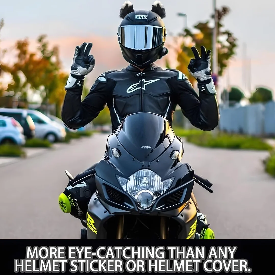 Kocie uszy do kasku, motocykla, uszy kota, dekoracja, urocze akcesoria do kasku rowerowego, kasku narciarskiego, kasku motocyklowego, kasku snowboardowego, zabawnego wzornictwa, akcesoria