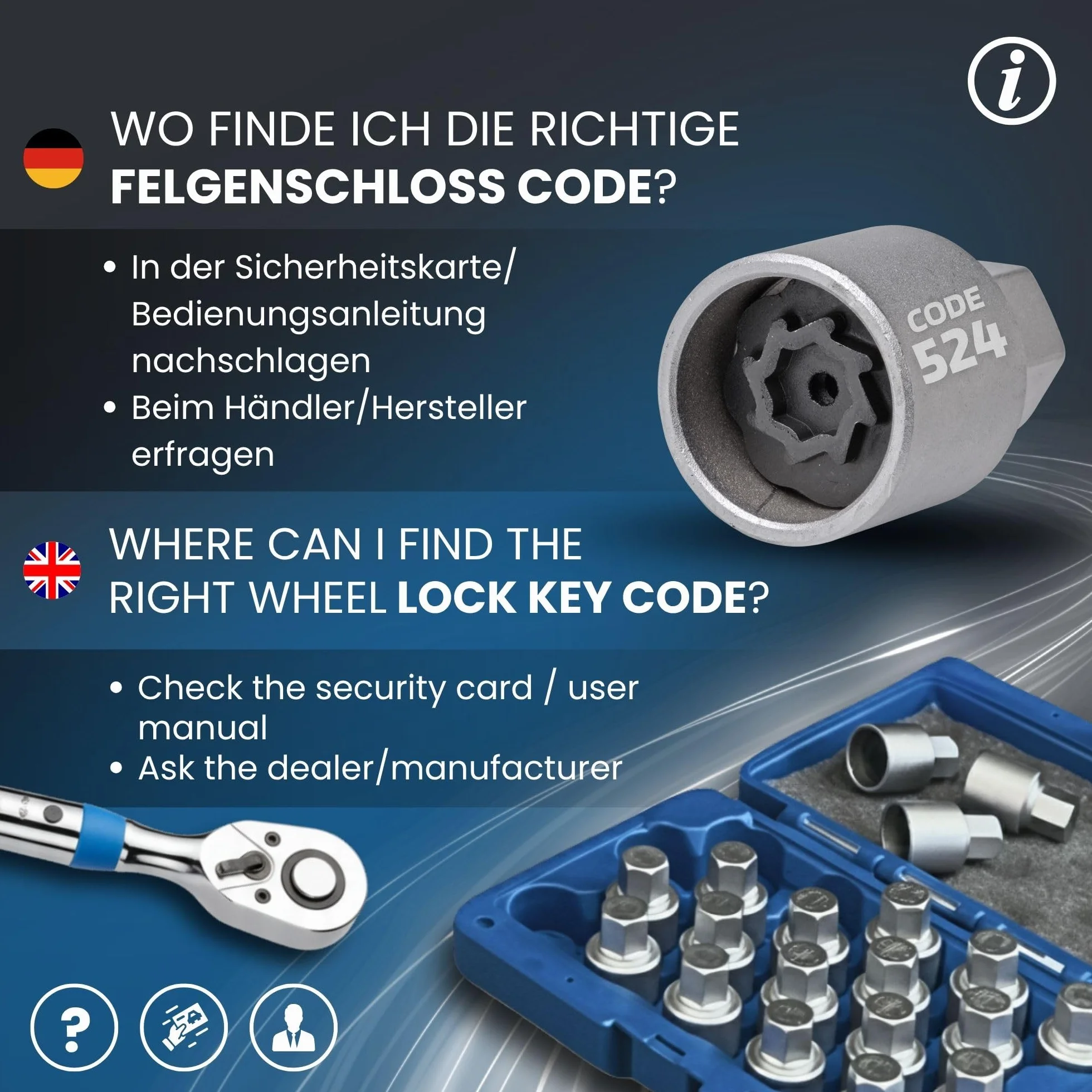 SW-Stahl 02383L-4 zabezpieczenie felgi/blokada felg VW Adapter 524