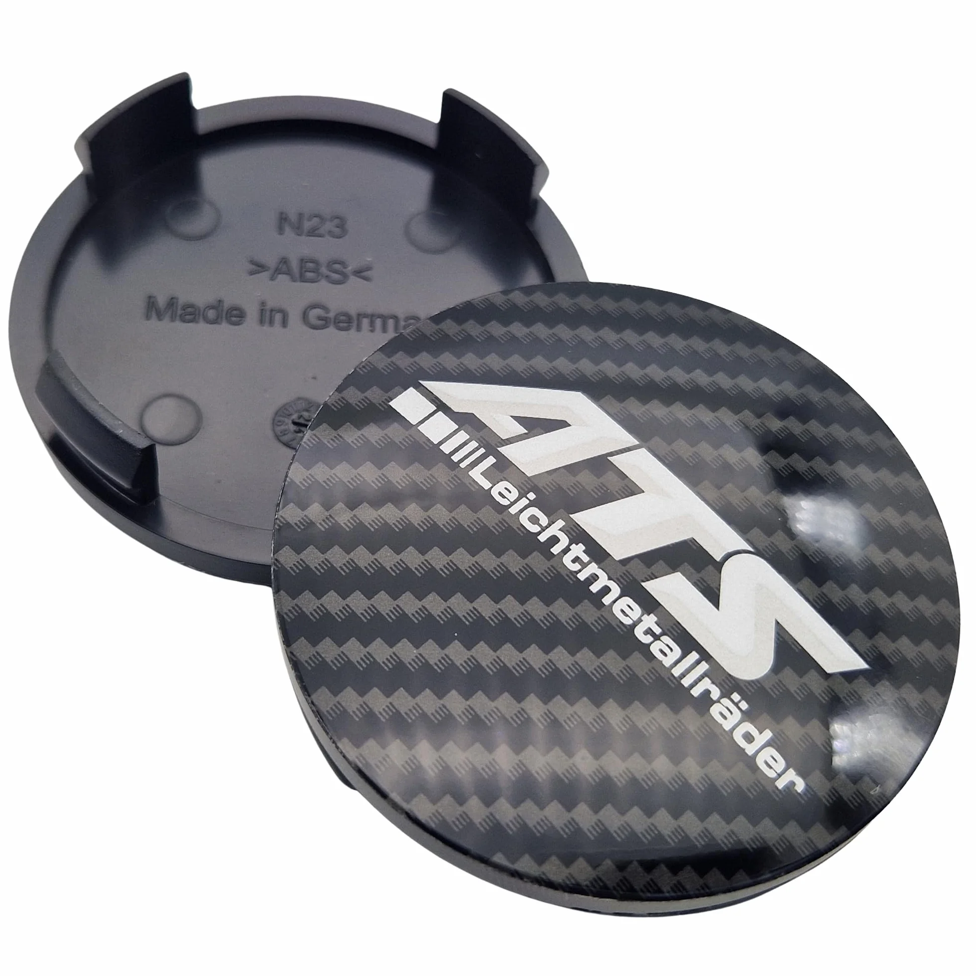1 x ATS dekiel do felg 60 mm, węgiel (N23) ciemny 3D (ATA) - oryginalna zaślepka do felgi/pokrywa piasta/osłona piasty