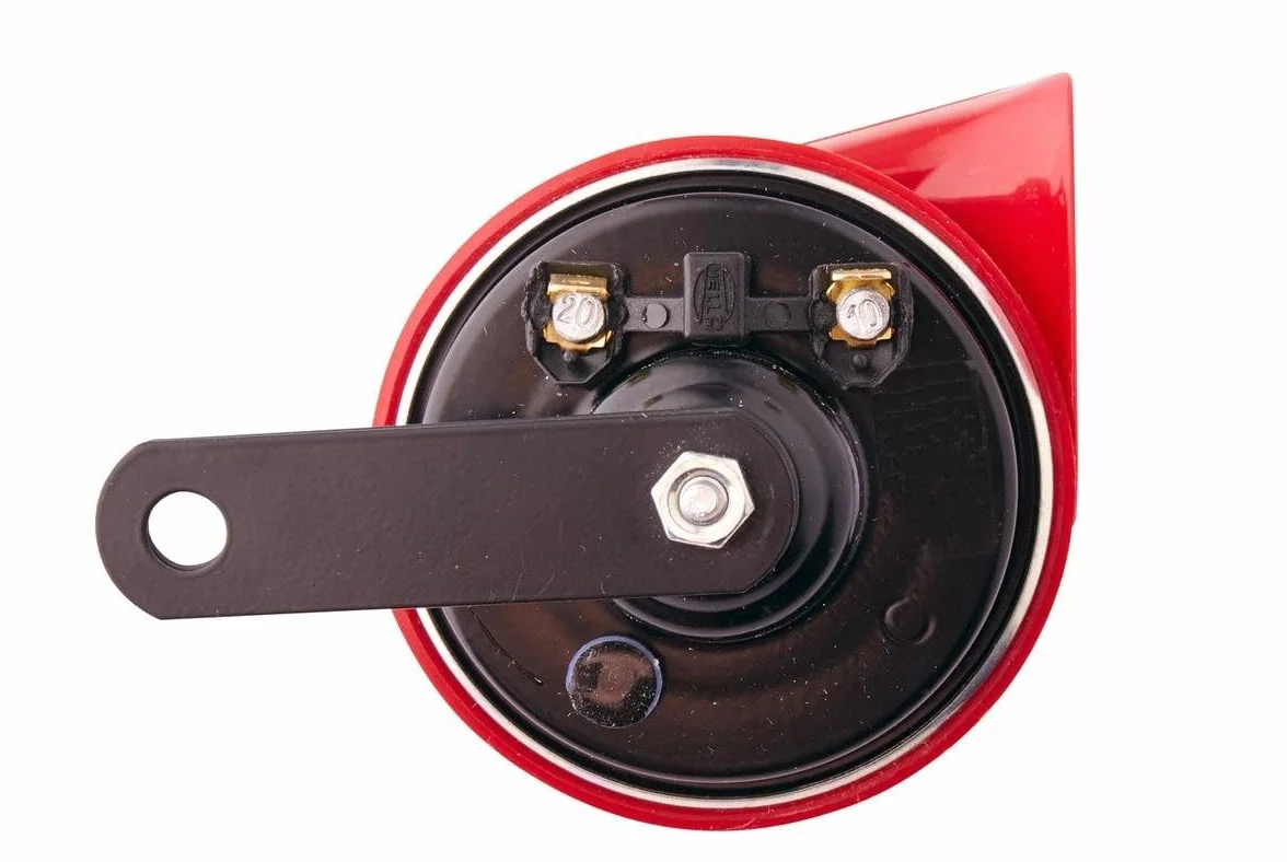 HELLA Fanfara - HELLA STYLE HORN TE24 - 12V - 110dB(A) - Zakres częstotliwości: 500Hz - Sygnał wysoki - elektryczny - ECE - Kolor obudowy: czerwony/czarny - 3FG 007 424-011