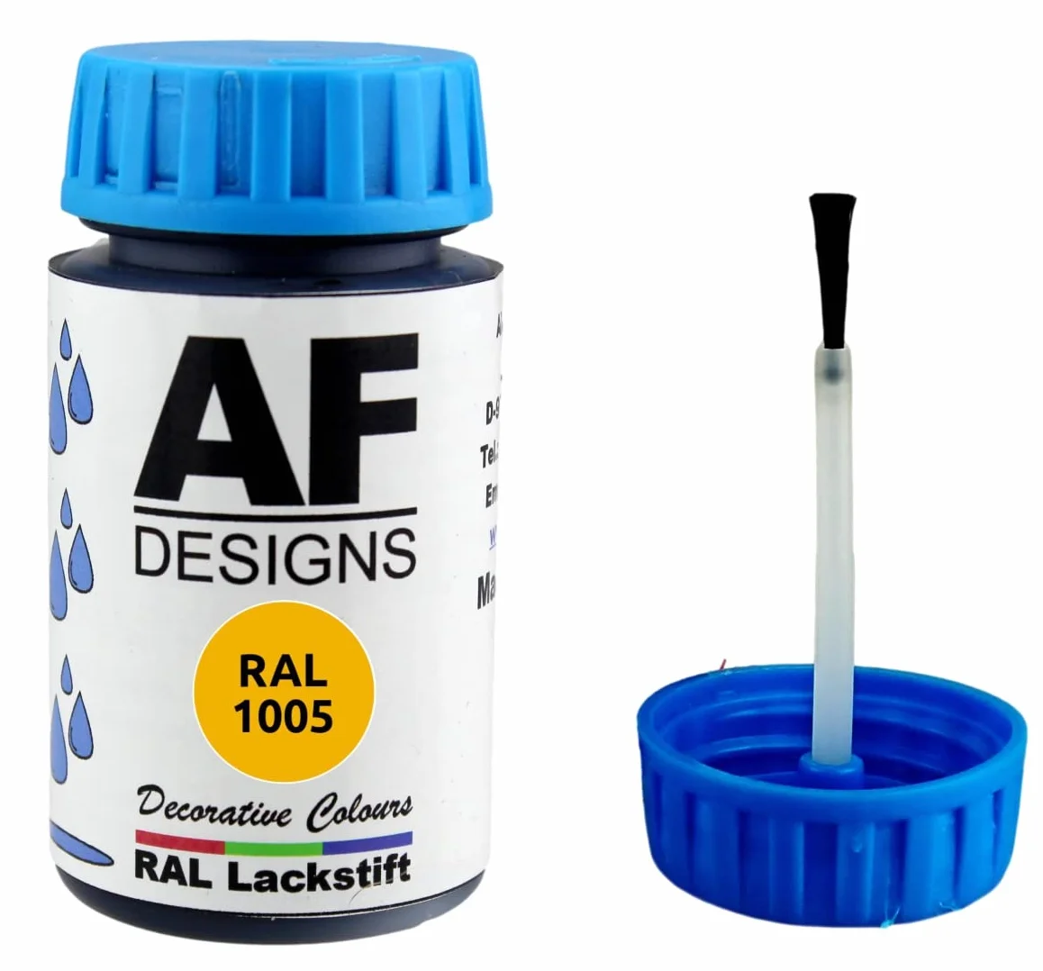 Alex Flittner Designs Pisak do lakieru RAL 7040 do okien szary jedwabisty matowy 50 ml drewno metal meble łazienka lakier do retuszu lakier naprawczy