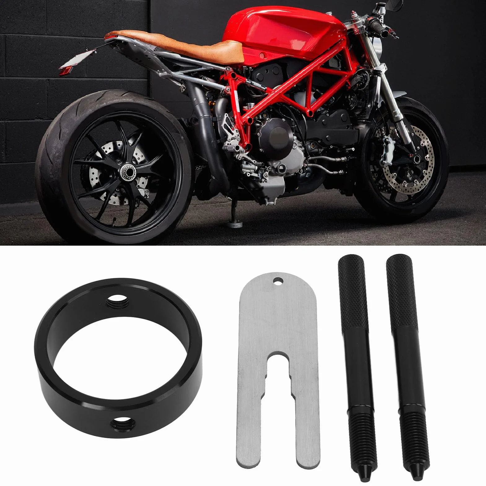 Zestaw Narzędzi do ściskania Sprężyny Widelca Motocykla Aluminiowy Zestaw Serwisowy do Sprężyn śrubowych do Odwróconych Widelców Rowerów Miejskich