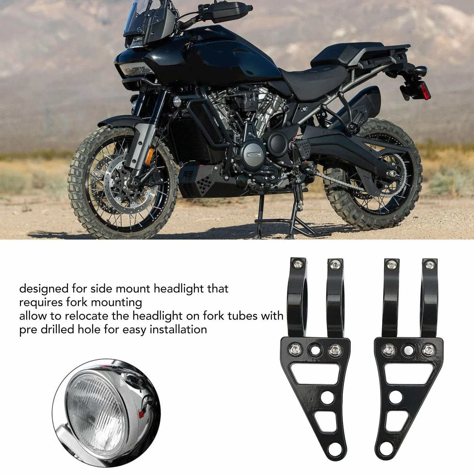 Uchwyt do Mocowania Reflektora Widelca, Akozon Czarny Montaż Uniwersalny Akcesorium Cnc ze Stopu Aluminium Fit Cars Uchwyty Reflektorów Suzuki Motocykl, Wsporniki Widelca Powersports 41mm Zamiennik Dl