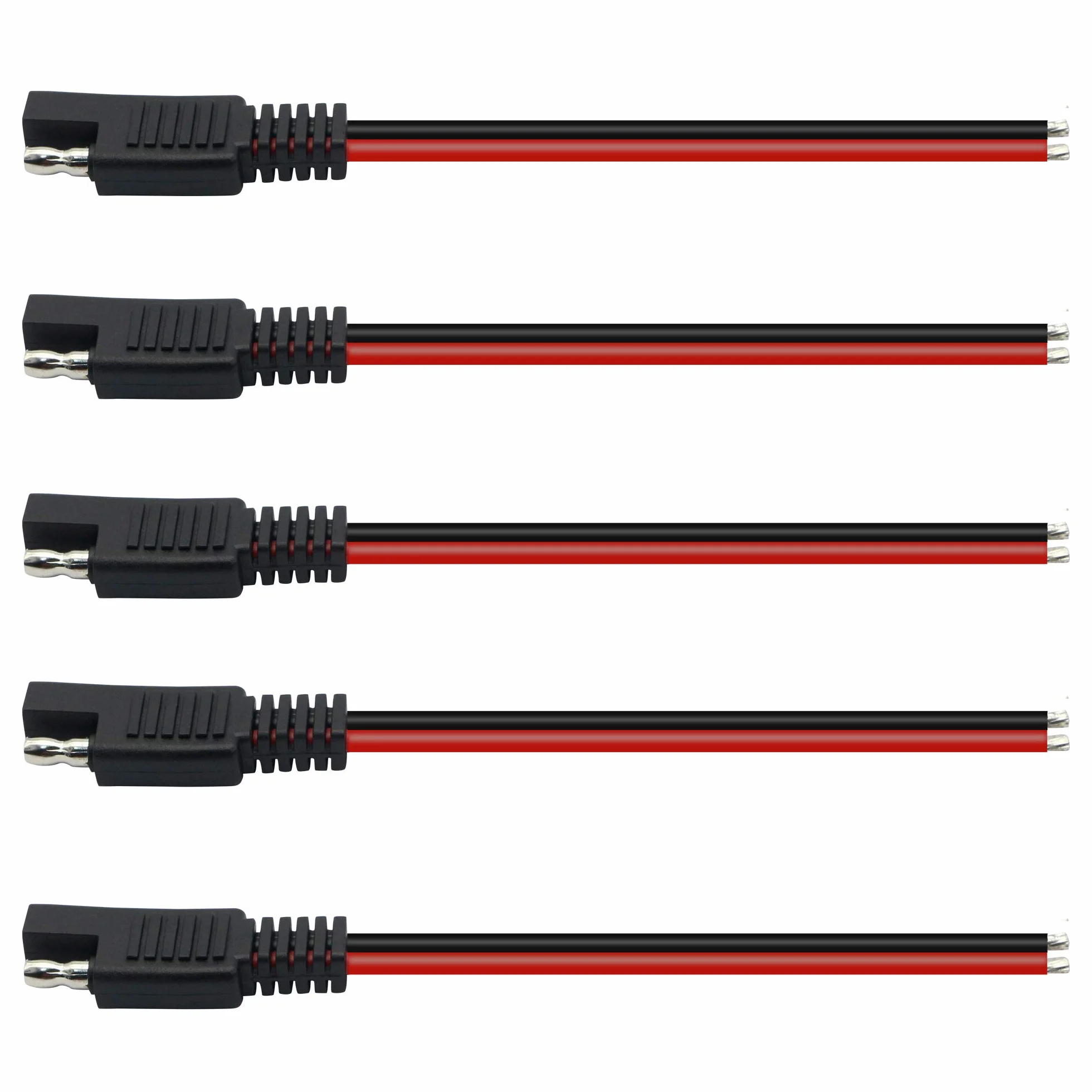 Kabel złącza SAE 12 V, 14 AWG, 15 cm, 2-pinowa, pojedyncza wtyczka, szybkozłączka, przedłużacz samochodowy do motocykli, samochodów, traktorów (5-pak)